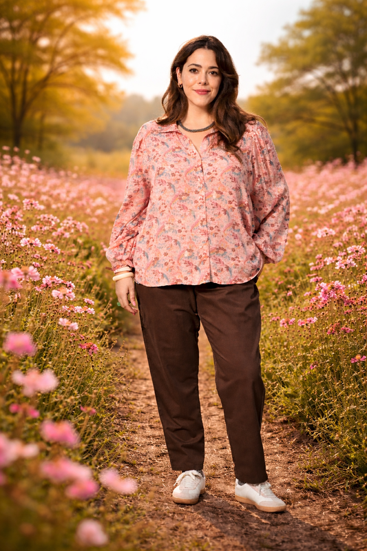 Chemise ARABELLA fluide bohème chic - Grande taille 44-58