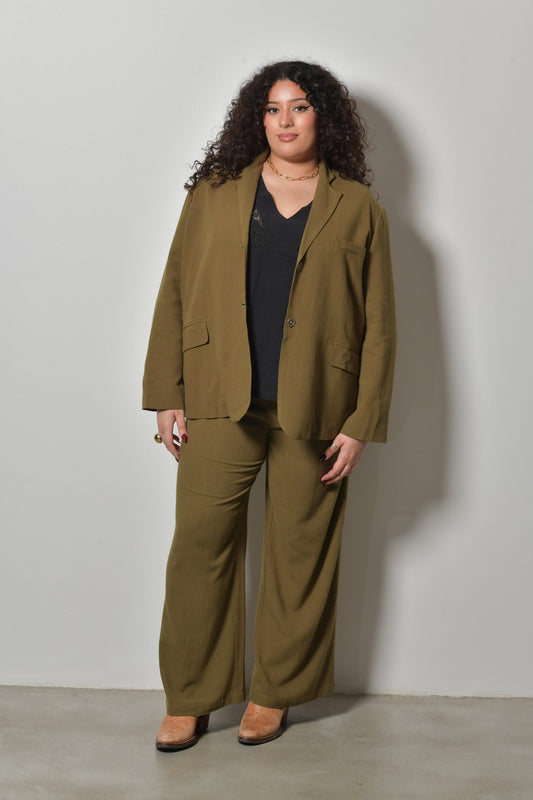 Pantalon ANORA taille haute fluide - Grande taille 44-58