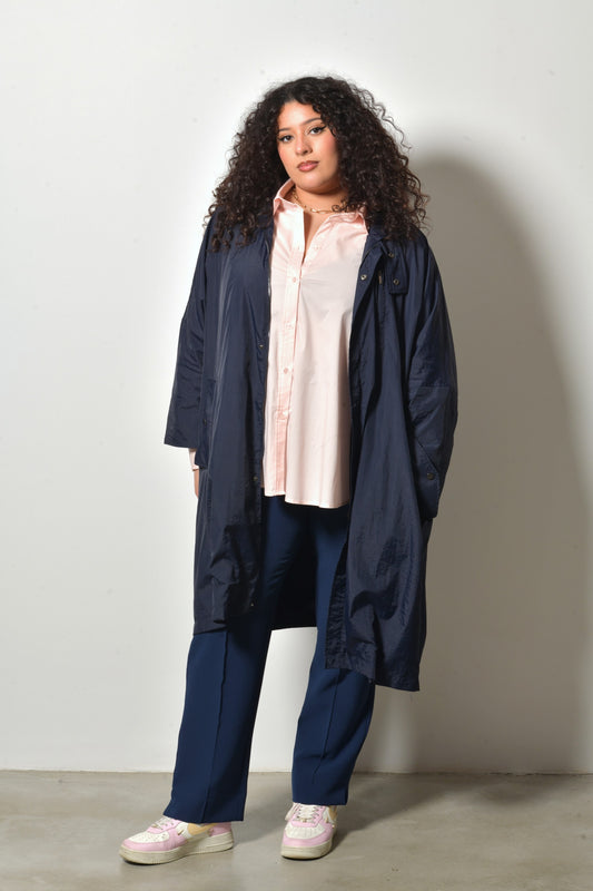 Manteau long SOLSTIC ample coton - Grande taille 44-58