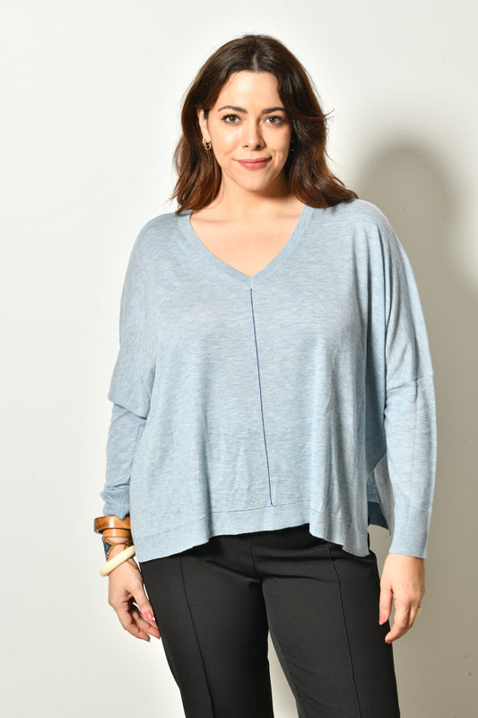 Pull LIGEA col V maille fine - Grande taille 44-58