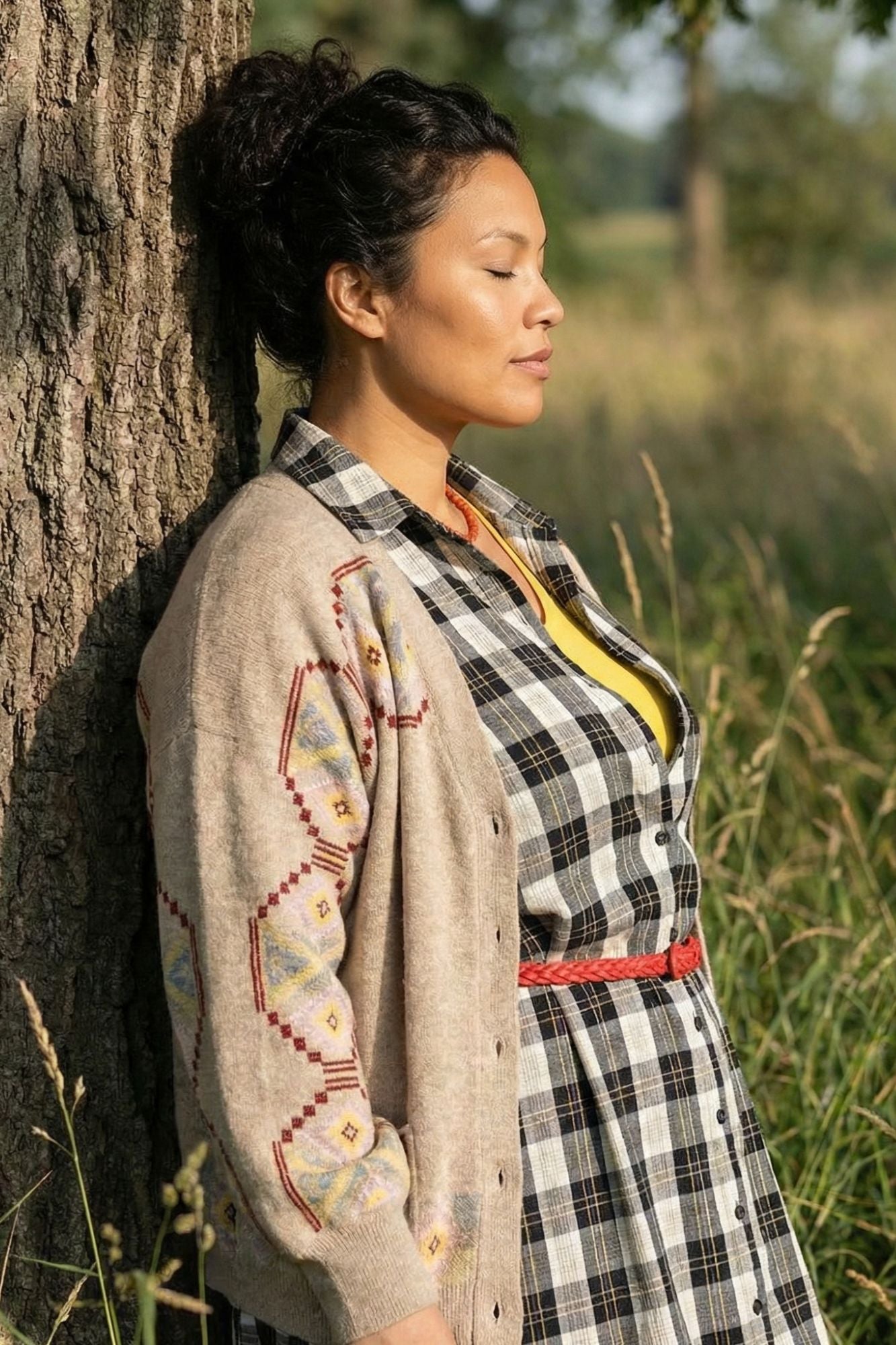 Cardigan LANA maille fine à motifs - Grande taille 44-58