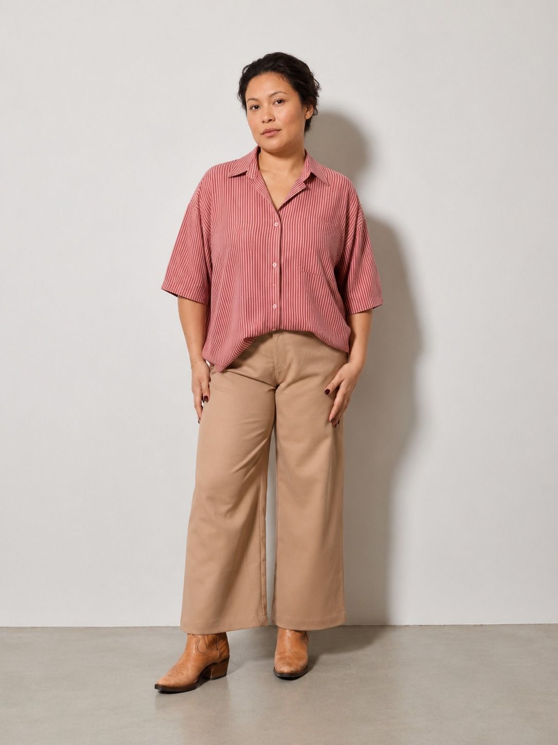 Chemisette ANOUK coton stretch coupe confortable - Grande taille 44-58