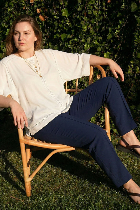 Pantalon AZÉLIA coupe droite stretch - Grande taille 44-58