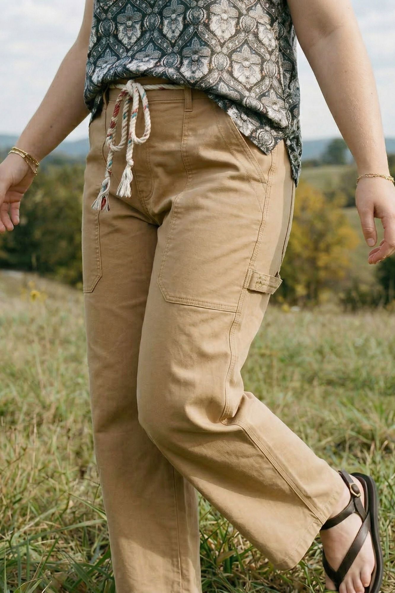 Pantalon BLOOM coton stretch taille haute - Grande taille 44-58