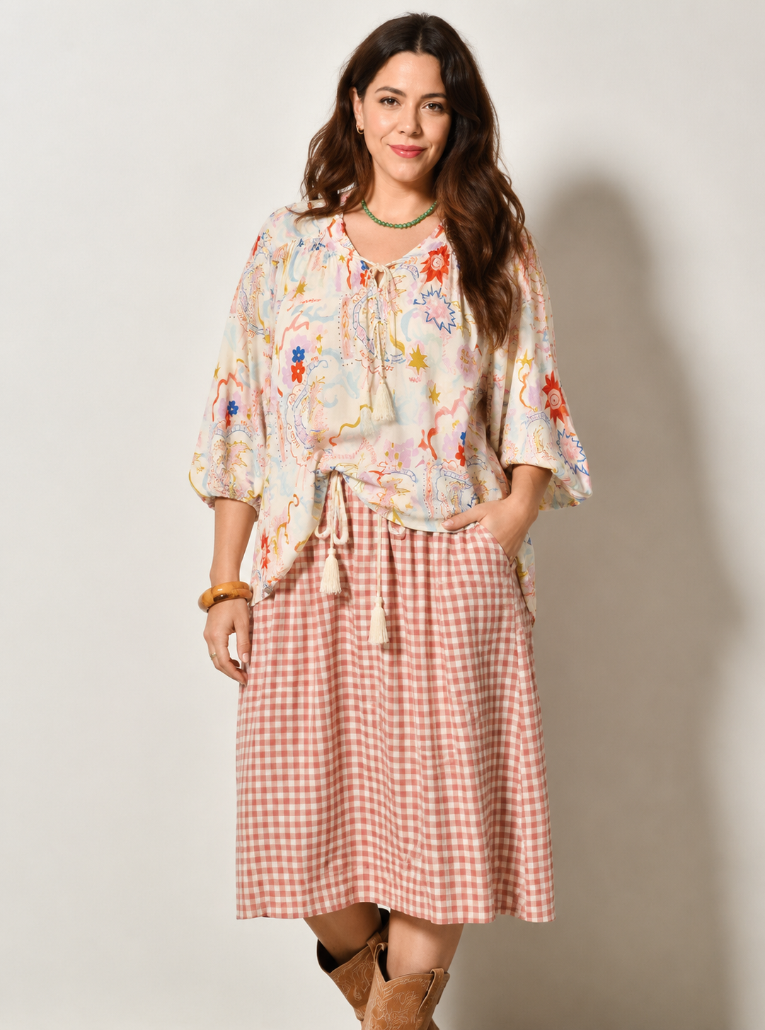 Blouse COLLINE bohème fluide - Grande taille 44-58