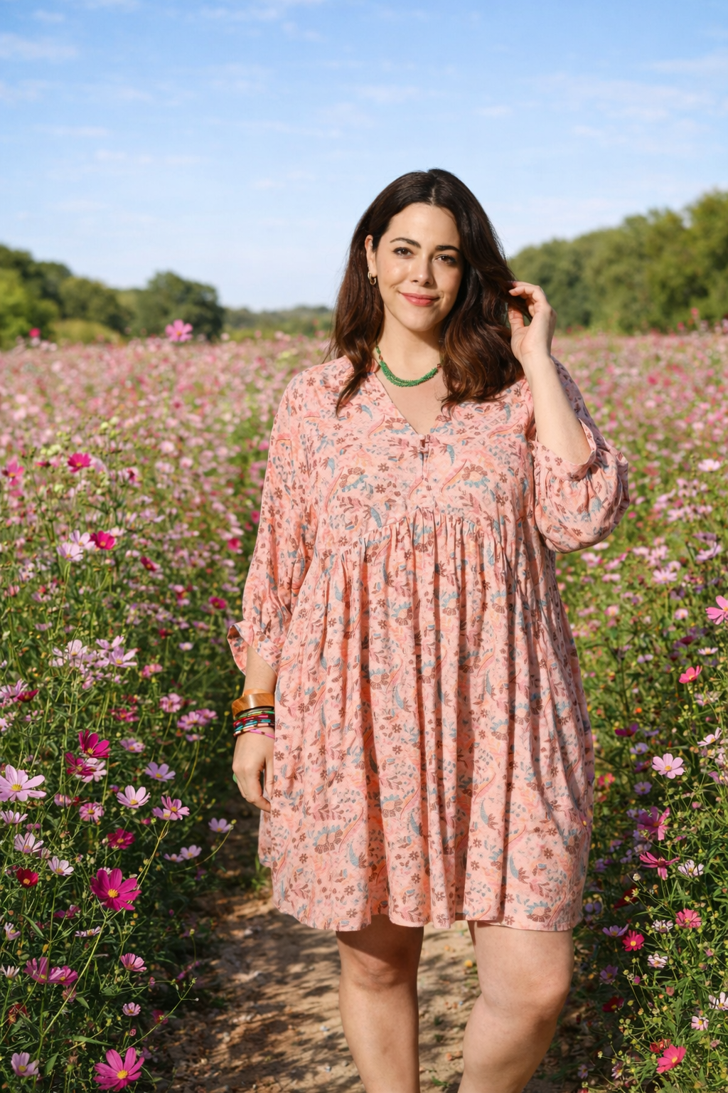 Robe CHRYSALIDE coupe évasée fluide - Grande taille 44-58