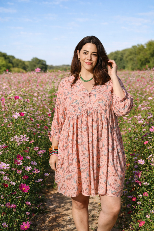 Robe CHRYSALIDE coupe évasée fluide - Grande taille 44-58