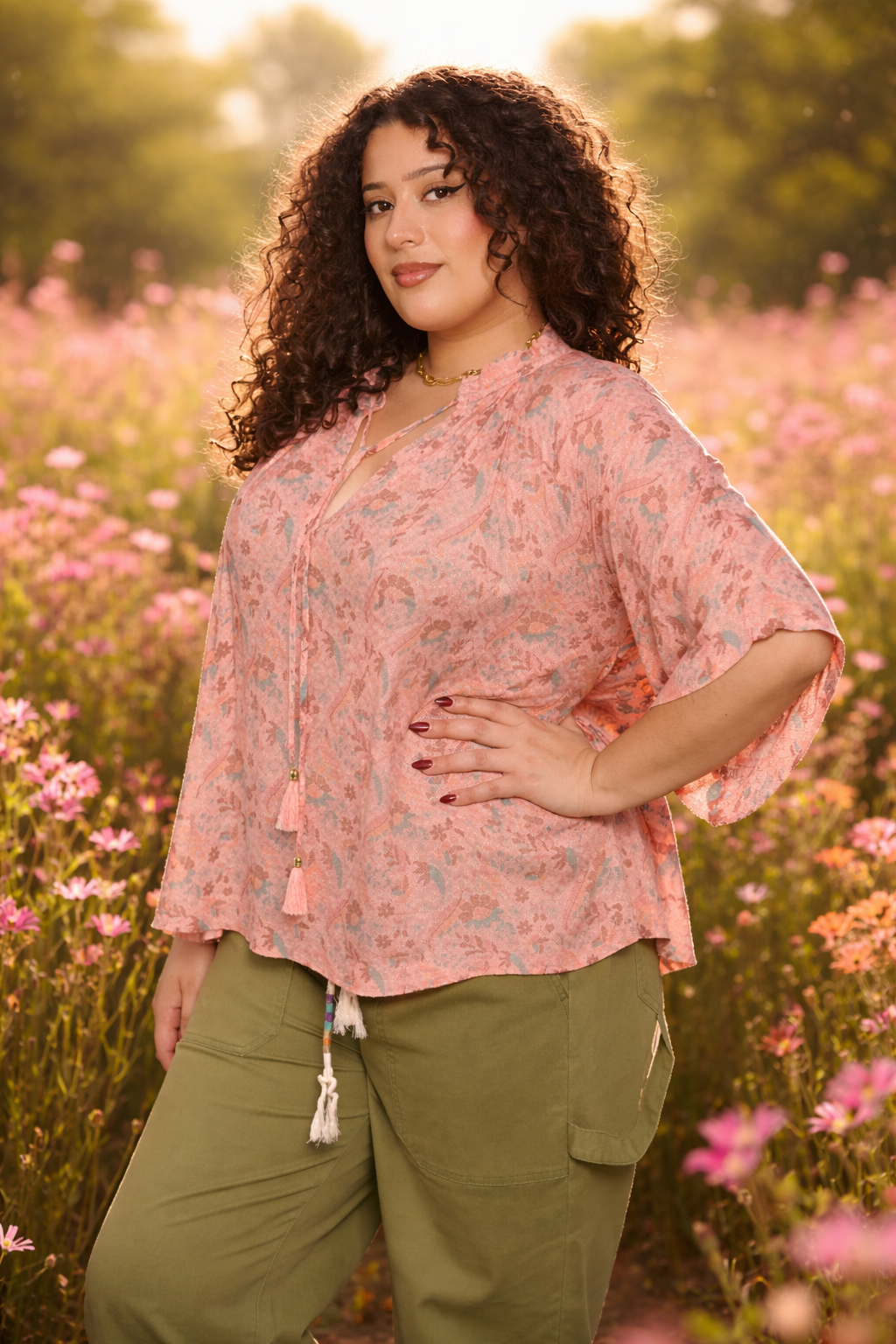Blouse NAELLE bohème chic - Grande taille 44-58