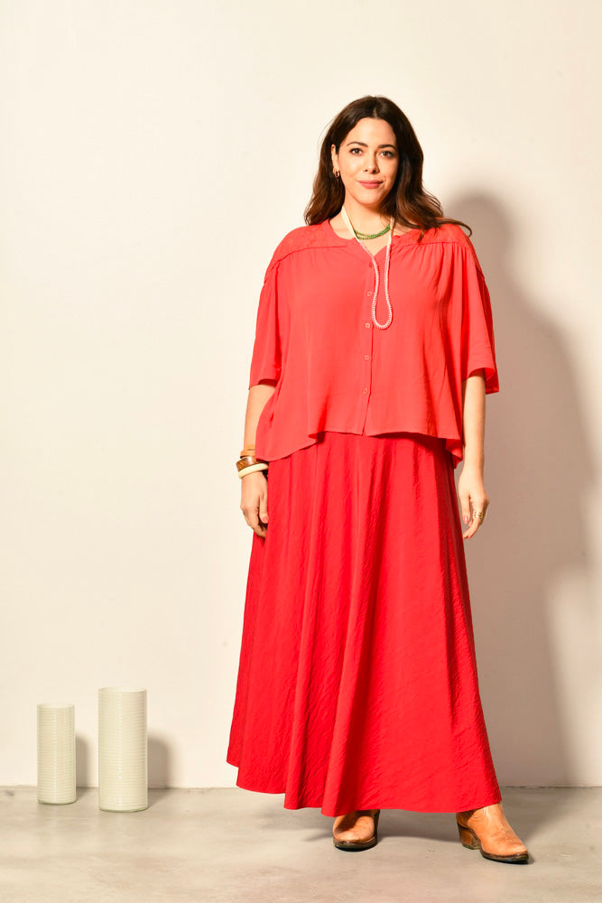 Jupe longue SÉLÈNE bohème chic fluide - Grande taille 44-58