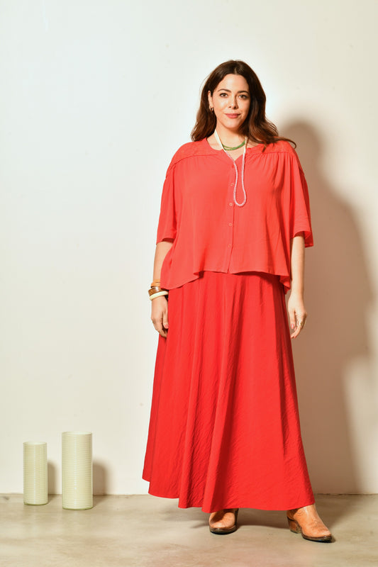 Chemise CÉLESTE fluide élégante manches 34  - Grande taille 44-58