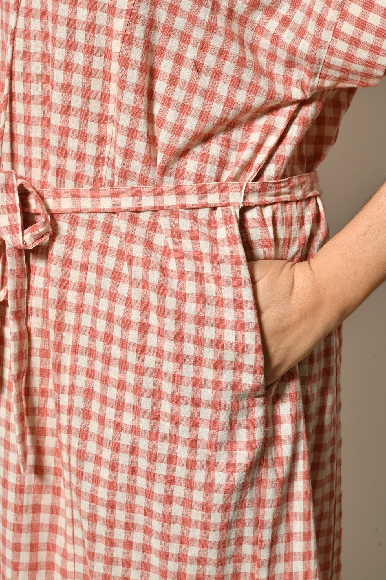 Robe midi WIDE fluide à carreaux vichy - Grande taille 44-58