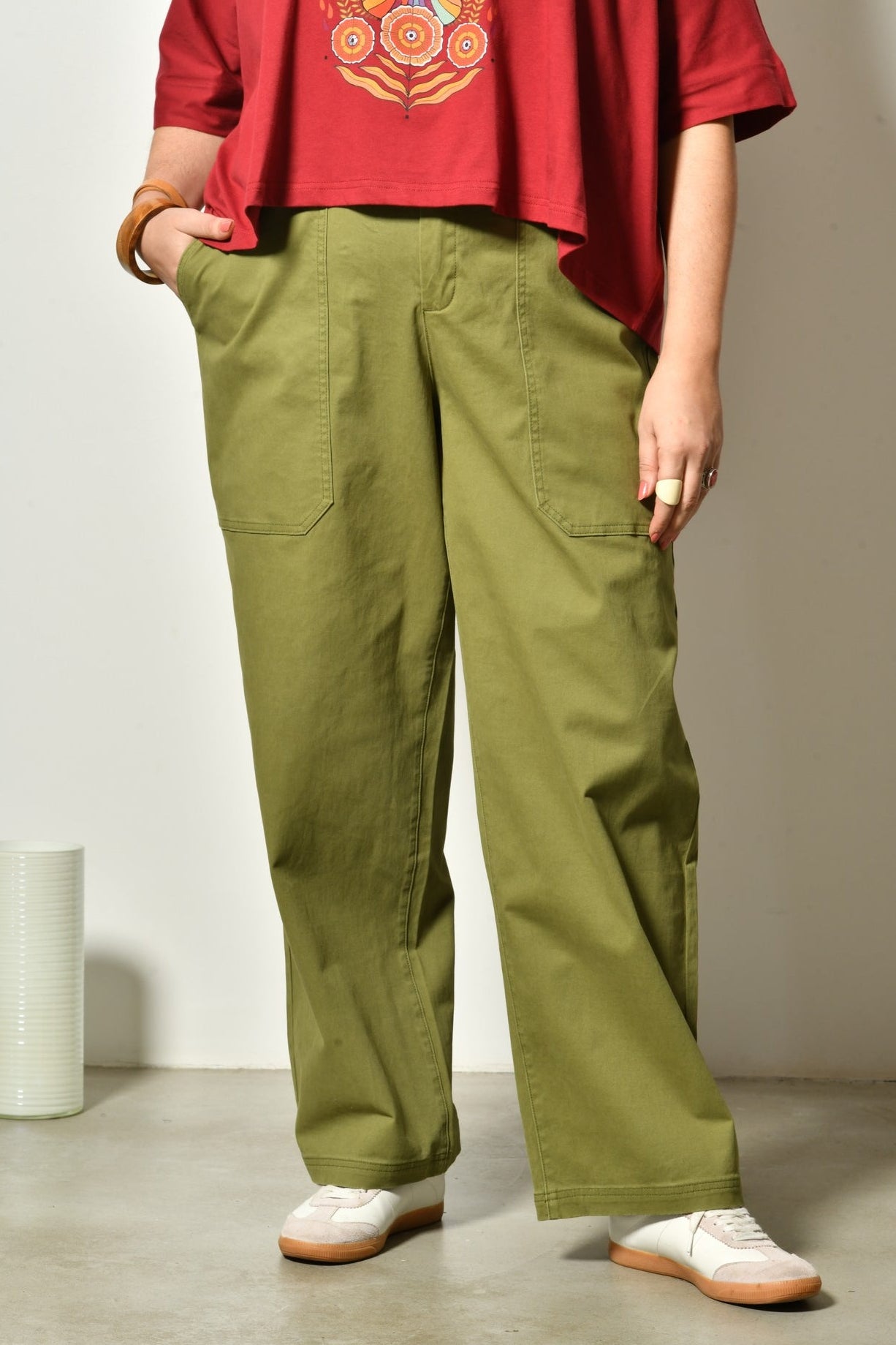 Pantalon BLOOM coton stretch taille haute - Grande taille 44-58