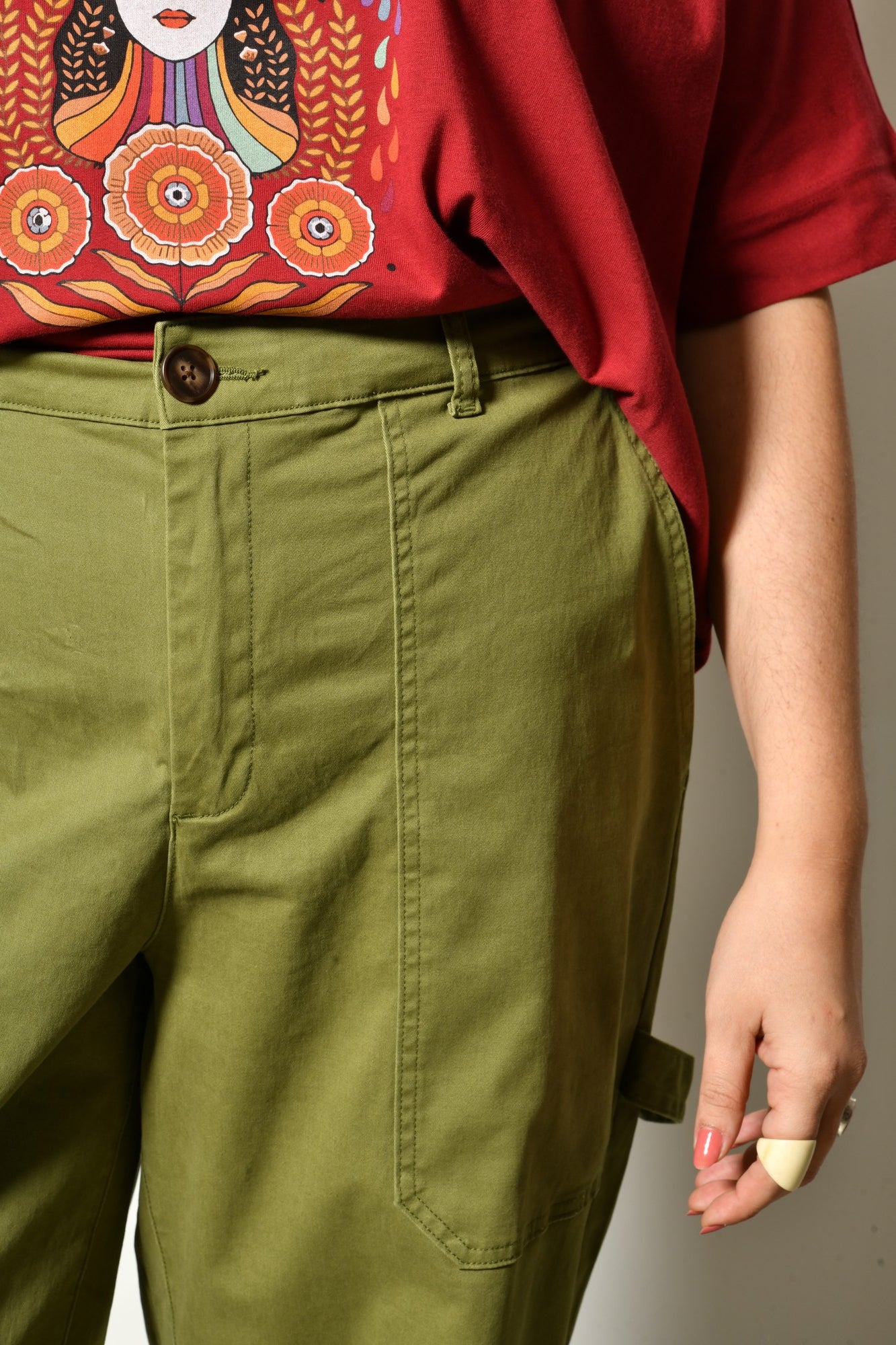 Pantalon BLOOM coton stretch taille haute - Grande taille 44-58