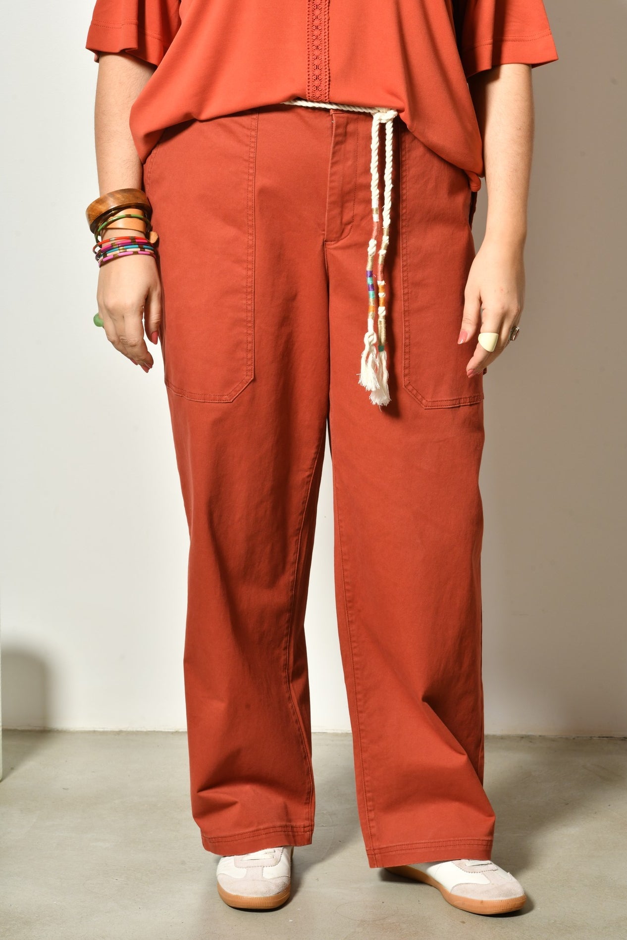 Pantalon BLOOM coton stretch taille haute - Grande taille 44-58