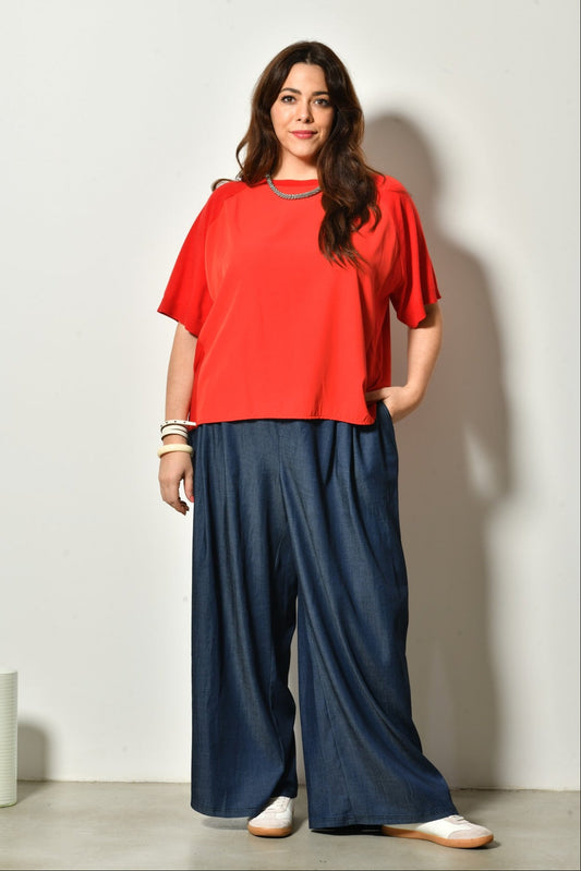 T-shirt YARA laine maille fine col rond - Grande taille 44-58
