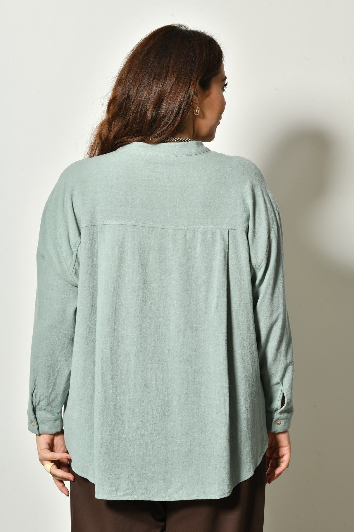 Chemise NORA en lin mélangé coupe fluide élégante - Grande taille 44-58