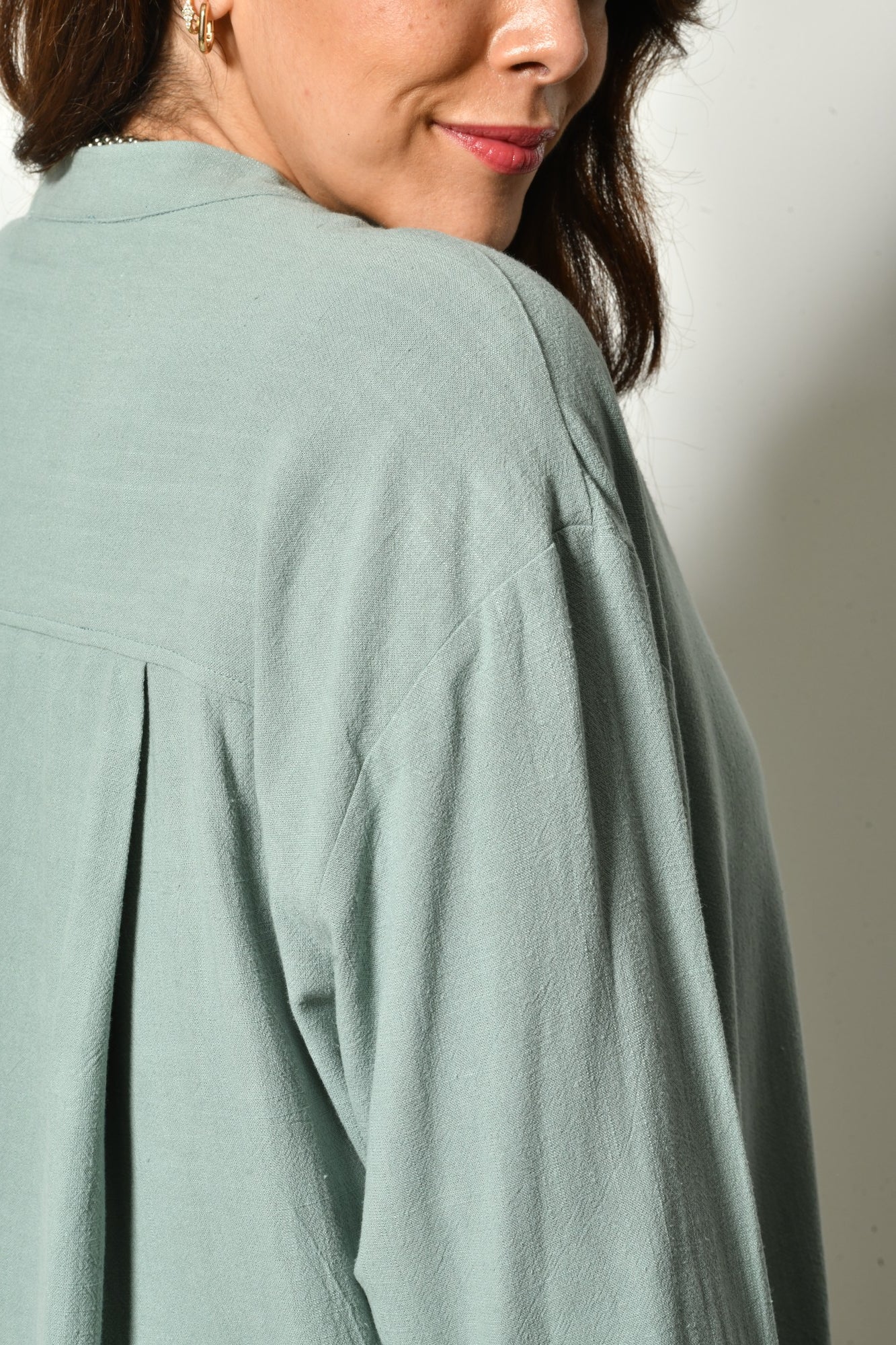 Chemise NORA en lin mélangé coupe fluide élégante - Grande taille 44-58