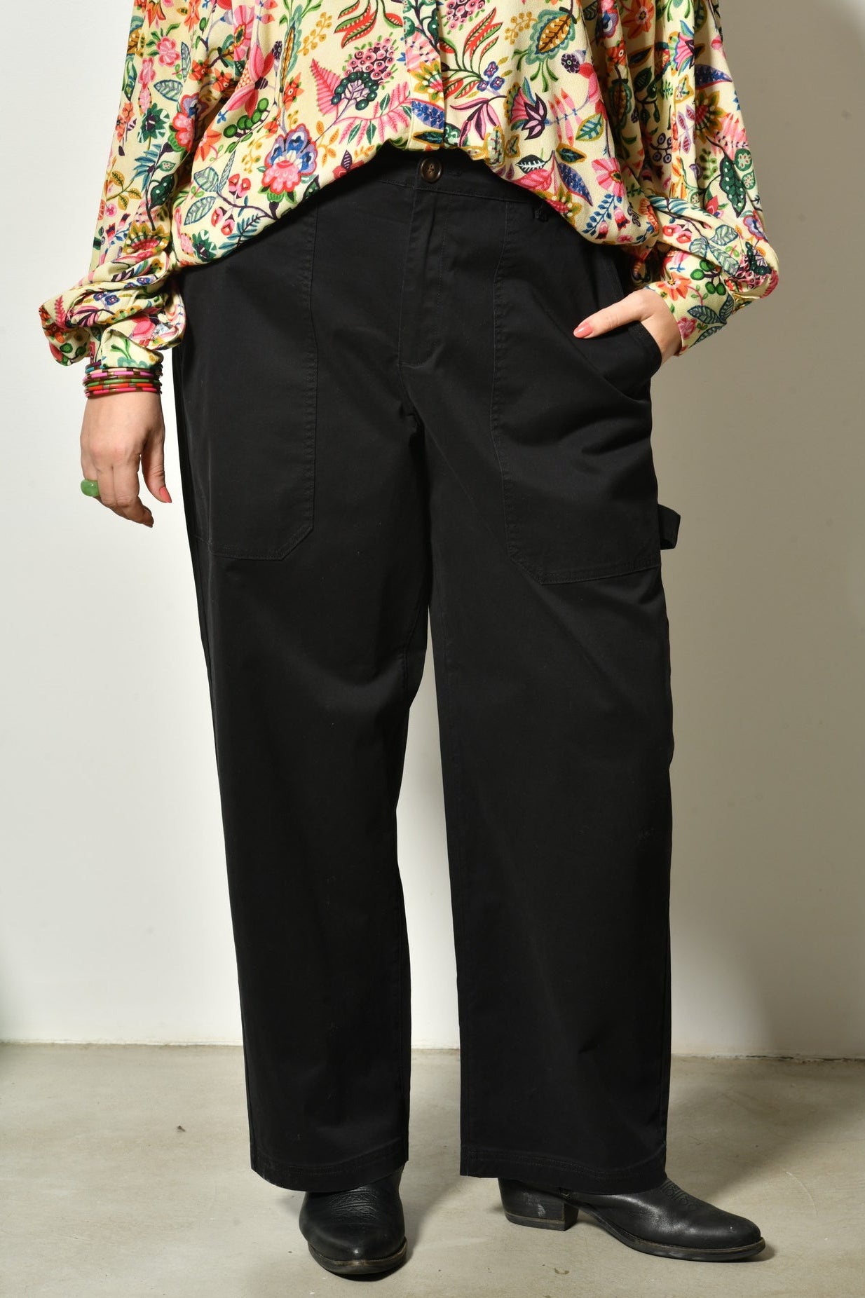 Pantalon BLOOM coton stretch taille haute - Grande taille 44-58