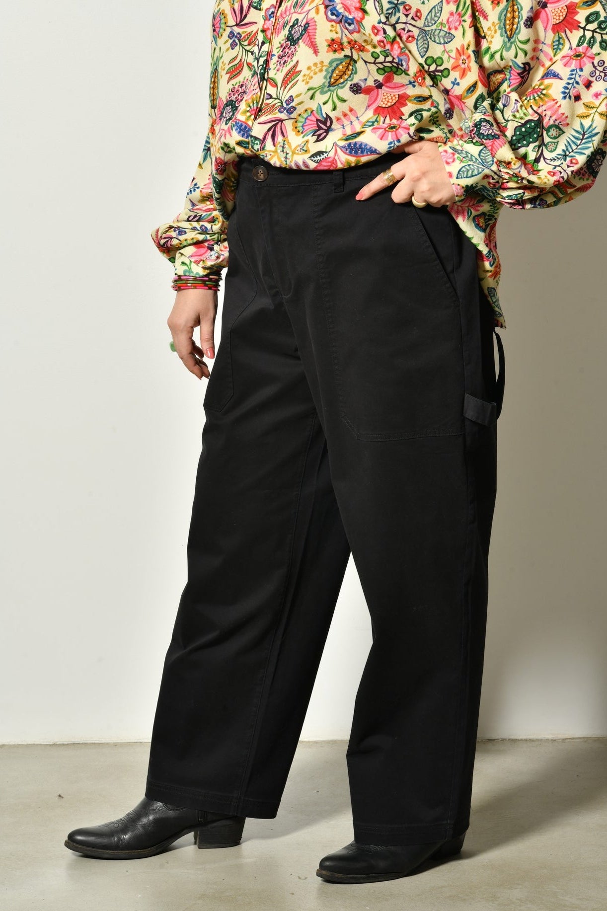 Pantalon BLOOM coton stretch taille haute - Grande taille 44-58