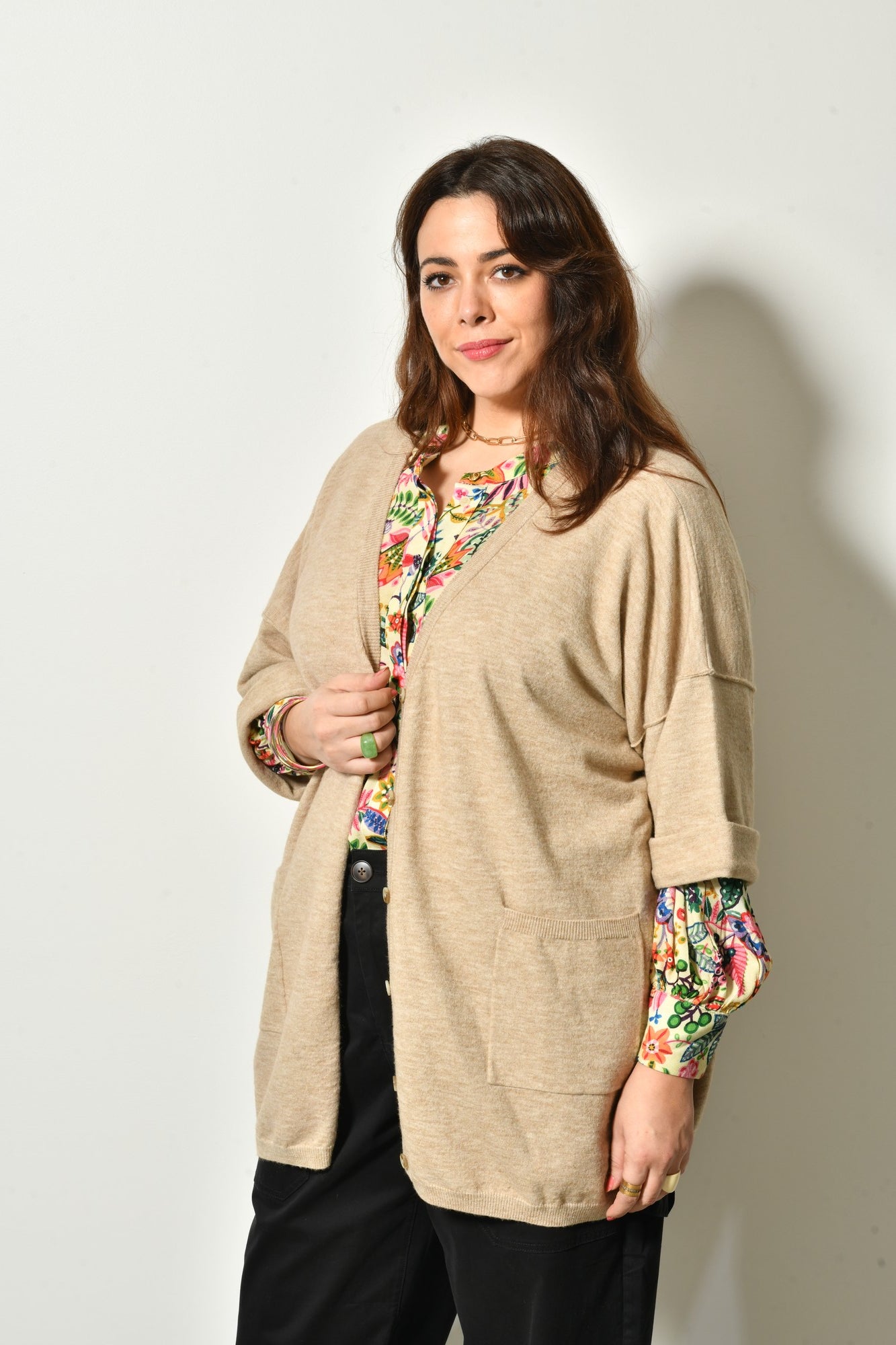 Gilet long WILLOW maille longue - Grande taille 44-58