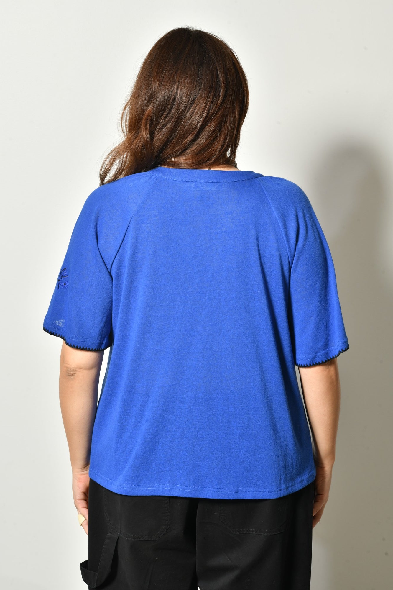 T-shirt NYMPHE brodé coton coupe droite - Grande taille 44-58