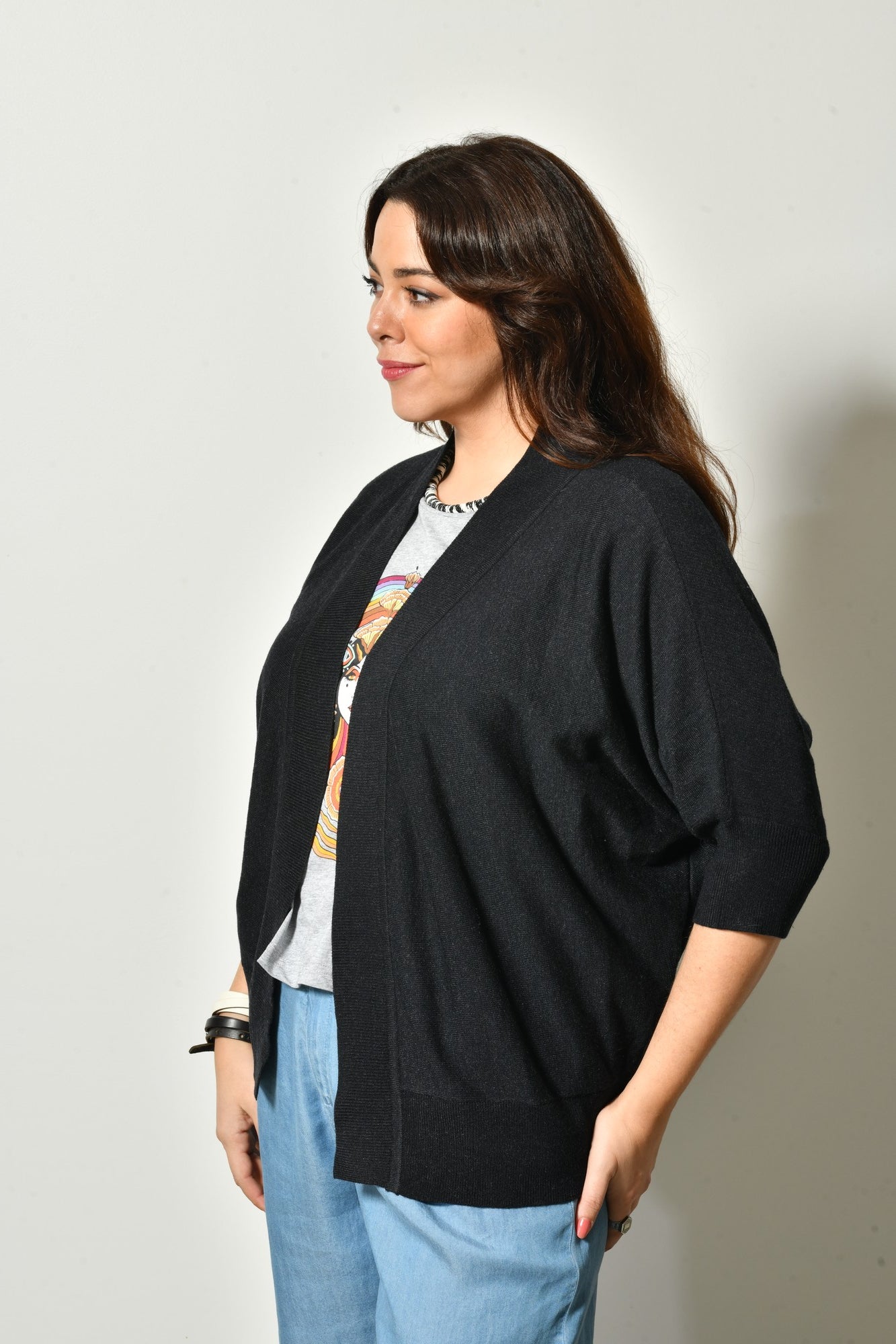 Gilet NOUR maille fine laine - Grande taille 44-58
