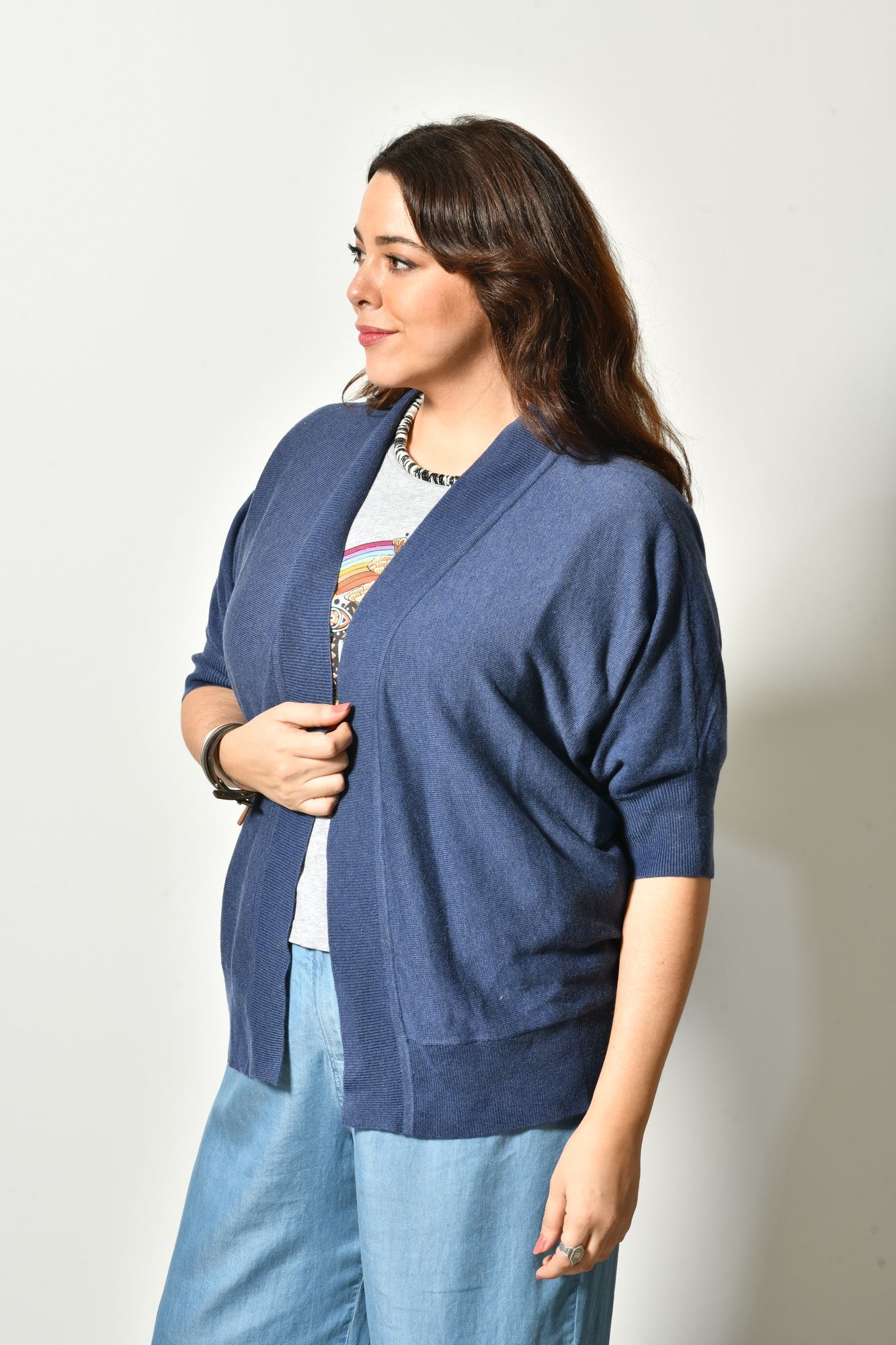 Gilet NOUR maille fine laine - Grande taille 44-58