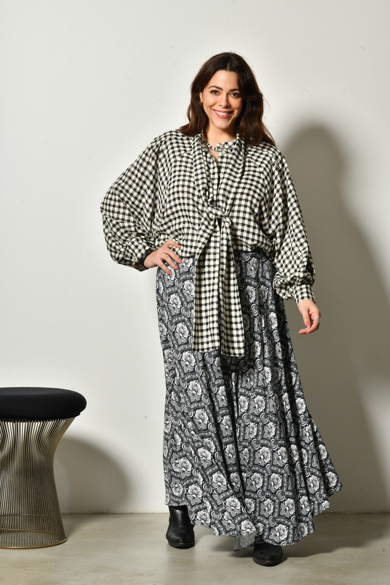 Jupe longue SÉLÈNE bohème chic fluide - Grande taille 44-58