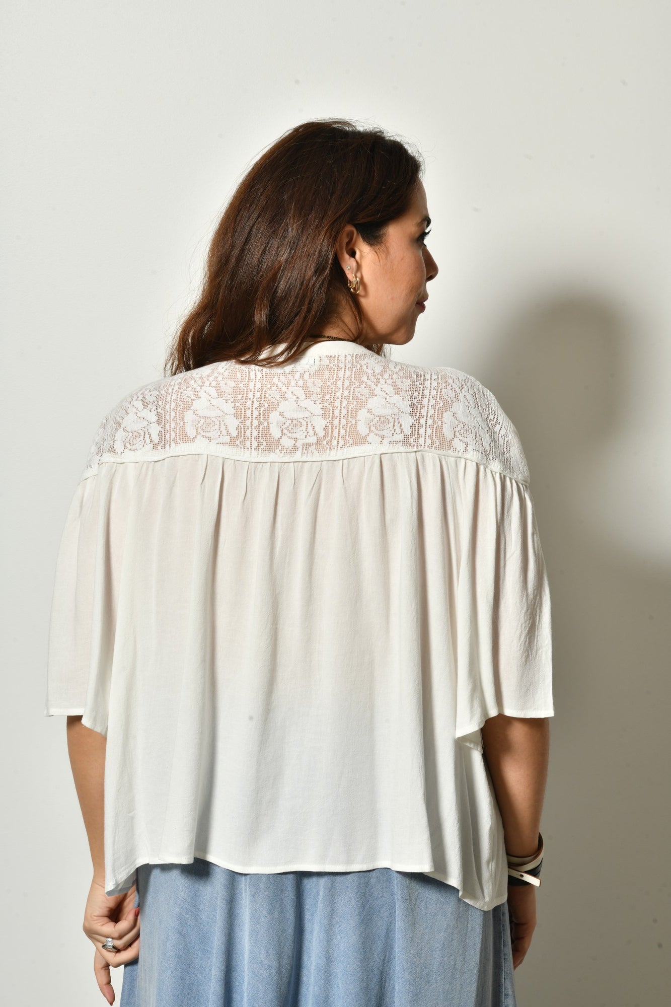 Chemise CÉLESTE fluide élégante manches 34  - Grande taille 44-58