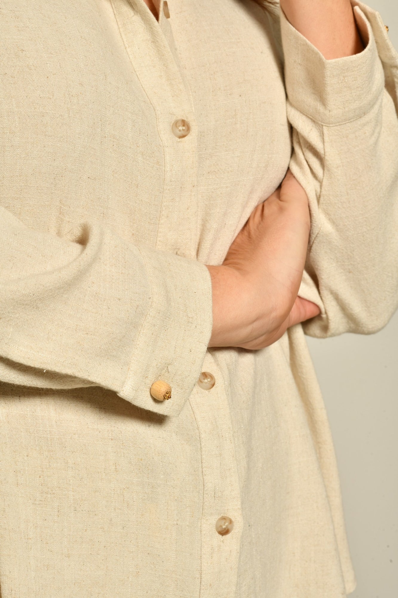 Chemise NORA en lin mélangé coupe fluide élégante - Grande taille 44-58