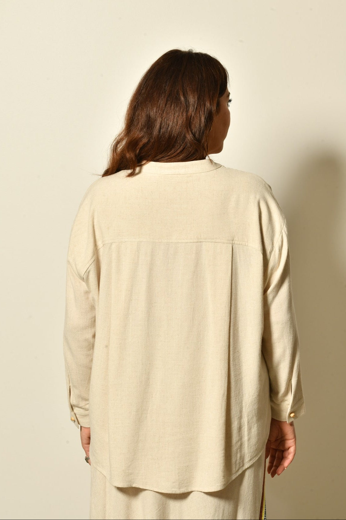 Chemise NORA en lin mélangé coupe fluide élégante - Grande taille 44-58