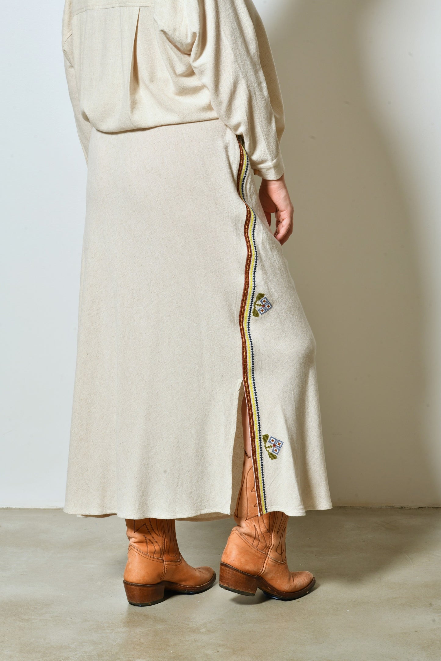 Jupe longue SAPHIRA fluide élégante taille haute - Grande taille 44-58