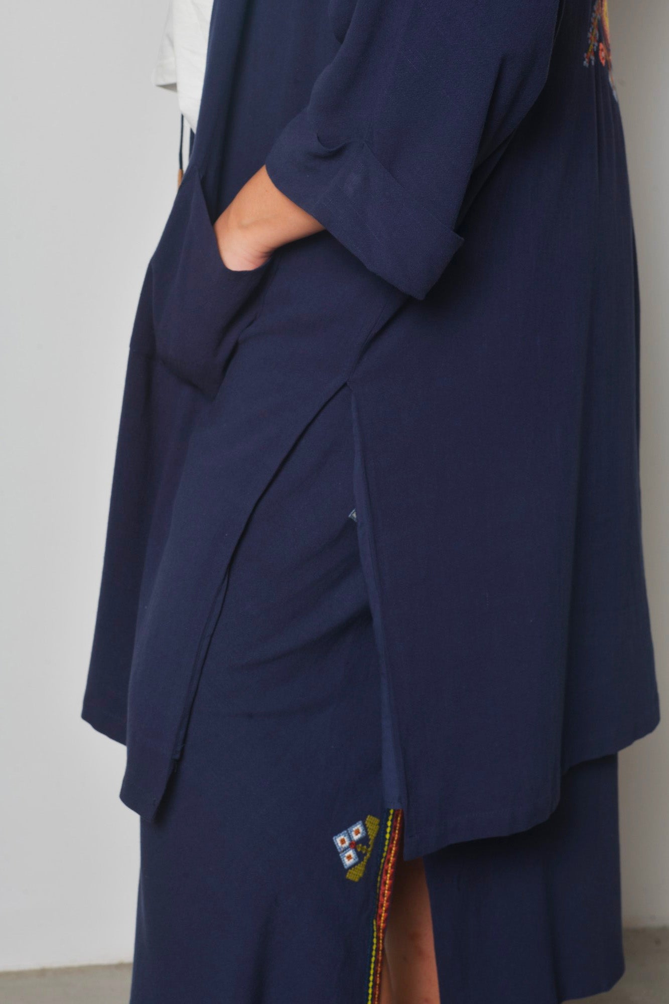 Kimono long LOTUS fluide bohème chic - Grande taille 44-58
