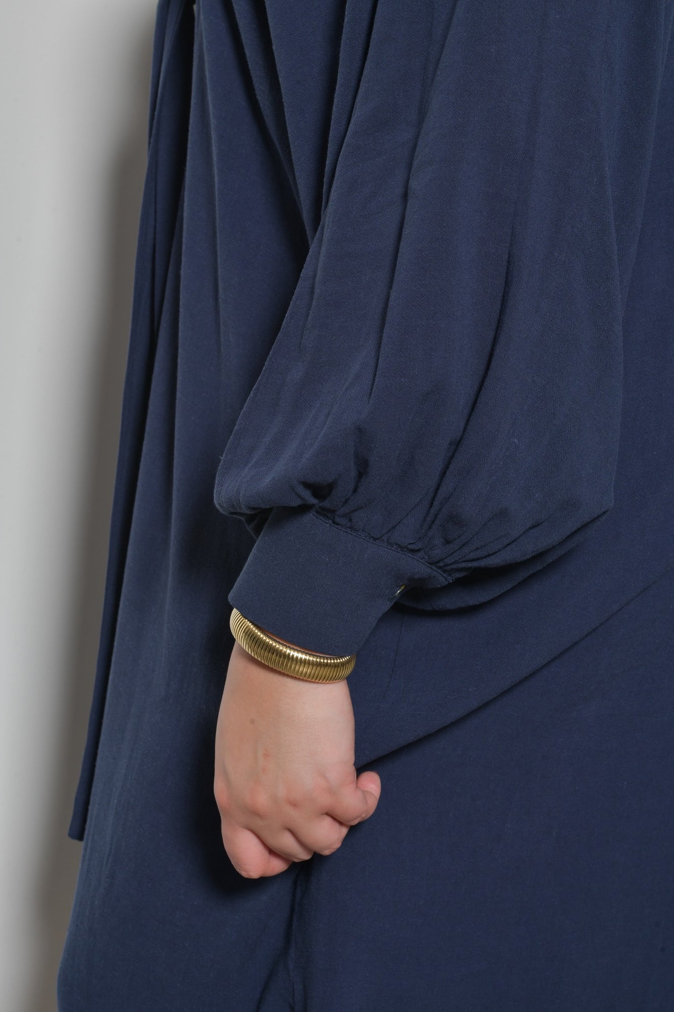 Robe midi ESMERALDA bohème col lavallière - Grande taille 44-58