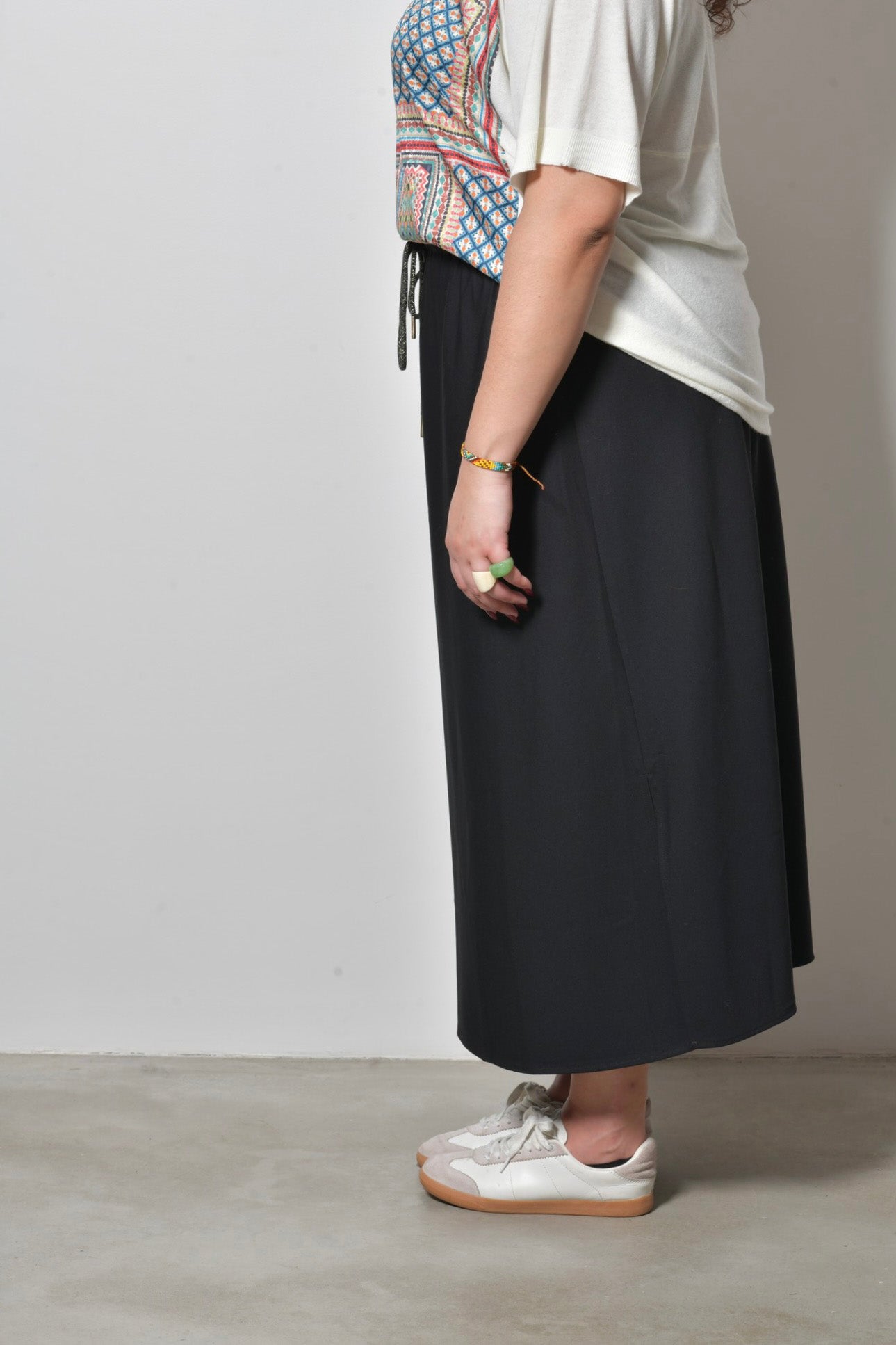 Jupe longue SAPHIRA fluide élégante taille haute - Grande taille 44-58