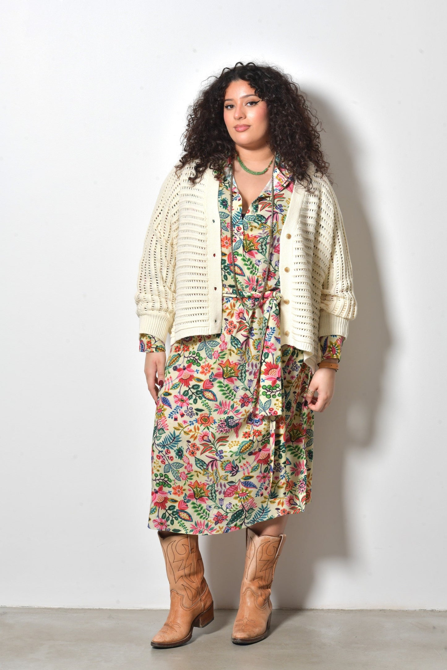 Cardigan ROMY maille coton long - Grande taille 44-58