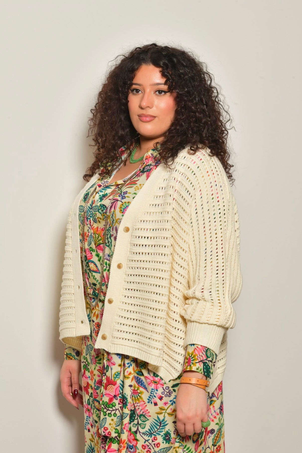 Cardigan ROMY maille coton long - Grande taille 44-58