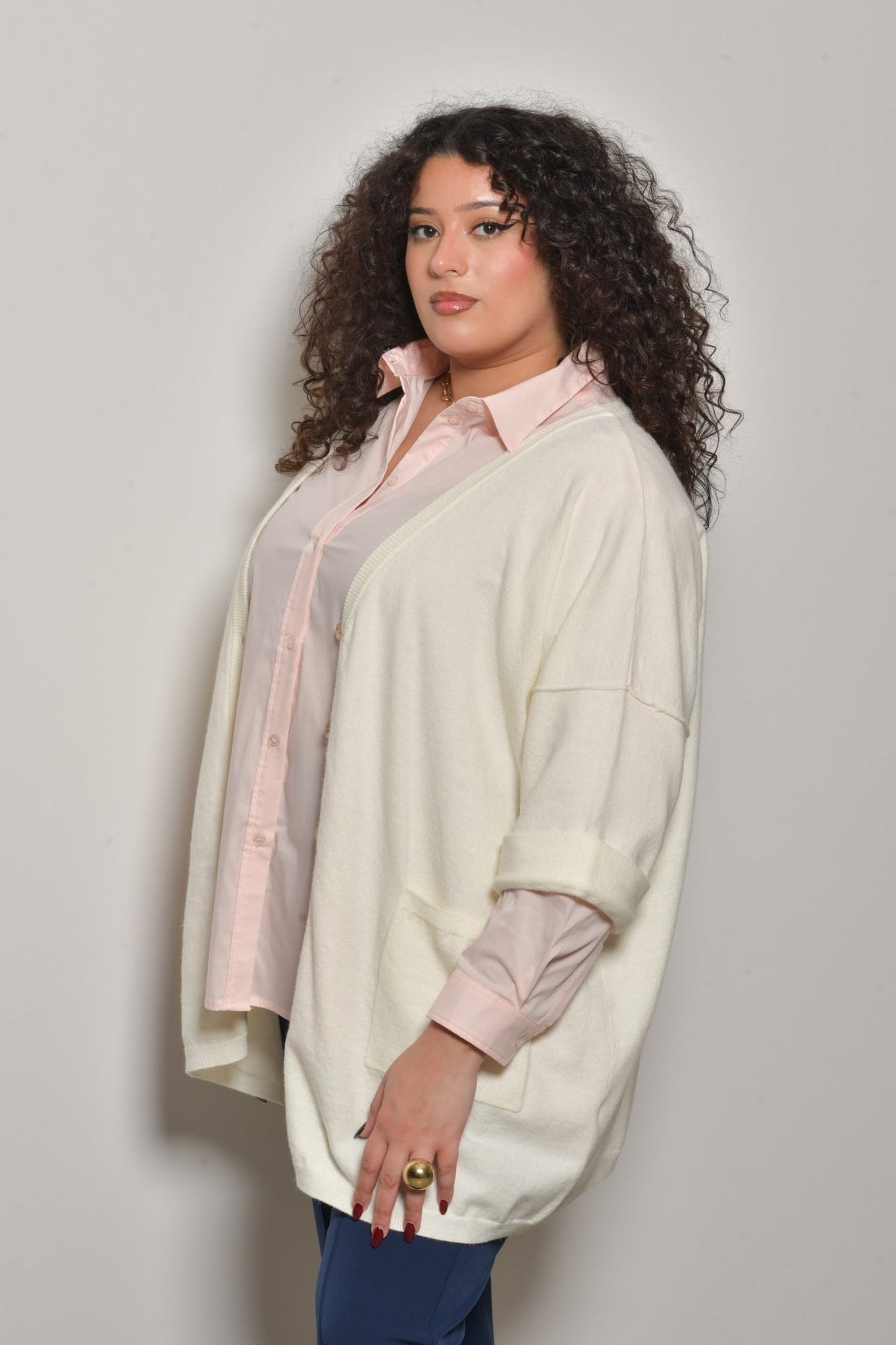 Gilet long WILLOW maille longue - Grande taille 44-58