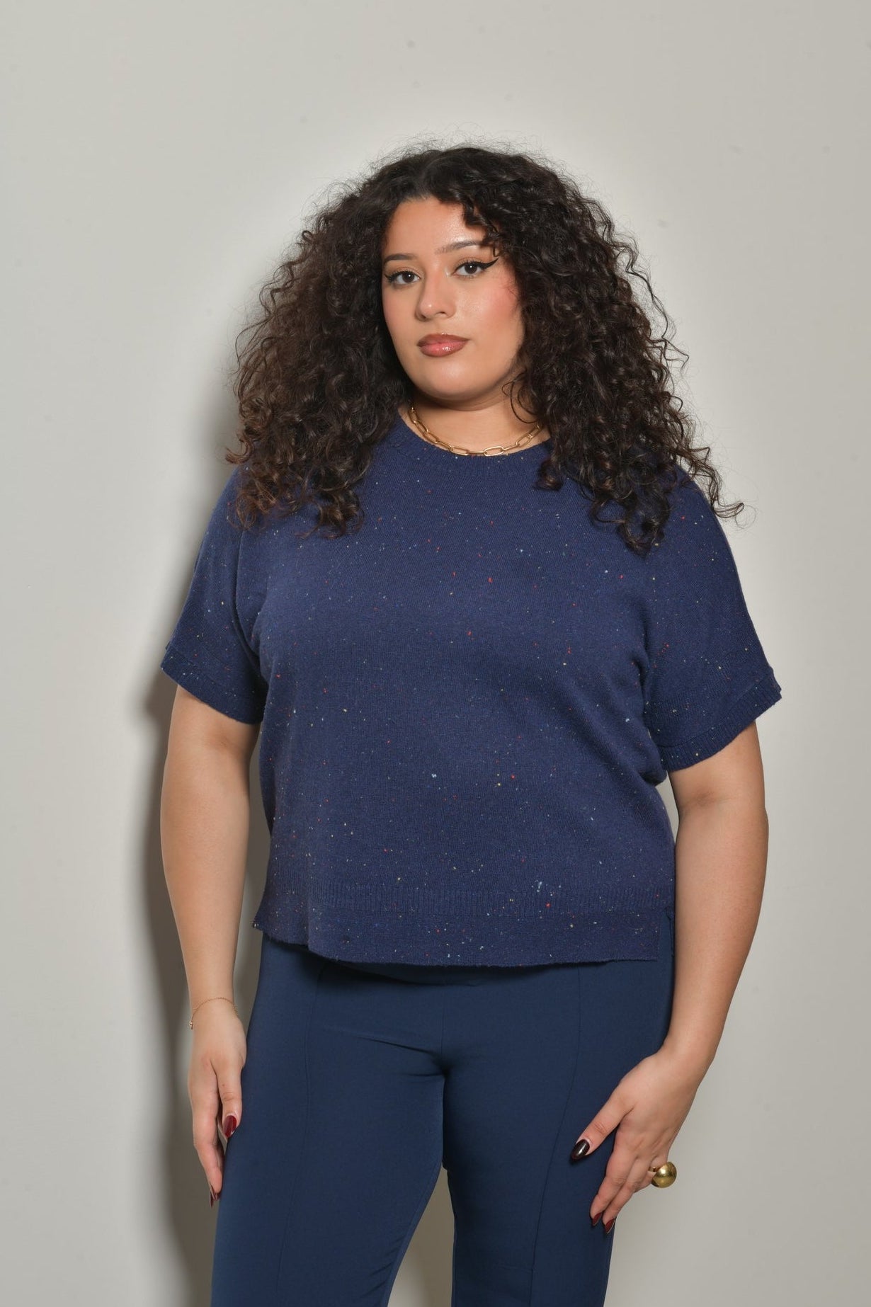 T-shirt laine PALOMA maille fine col rond - Grande taille 44-58