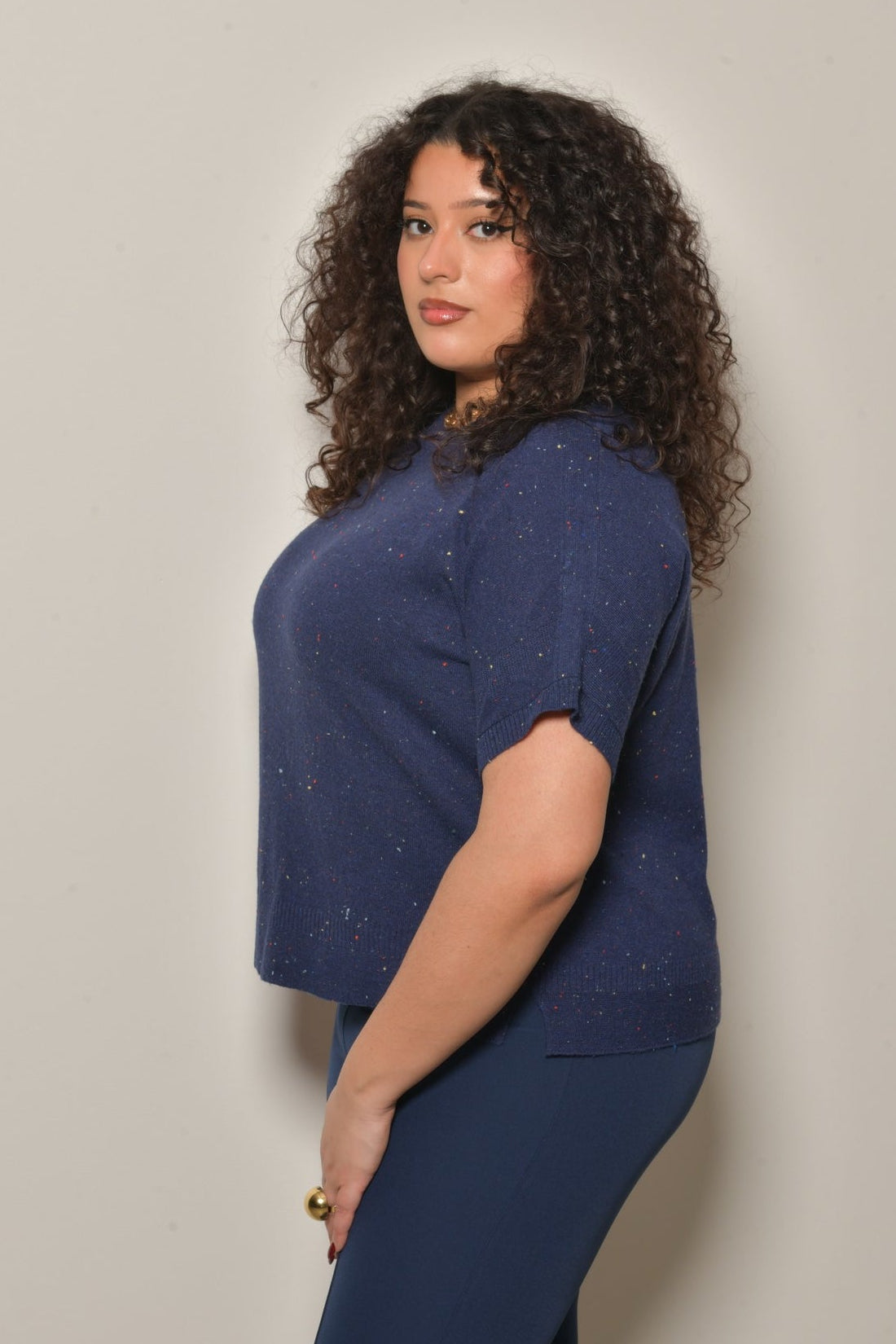 T-shirt laine PALOMA maille fine col rond - Grande taille 44-58