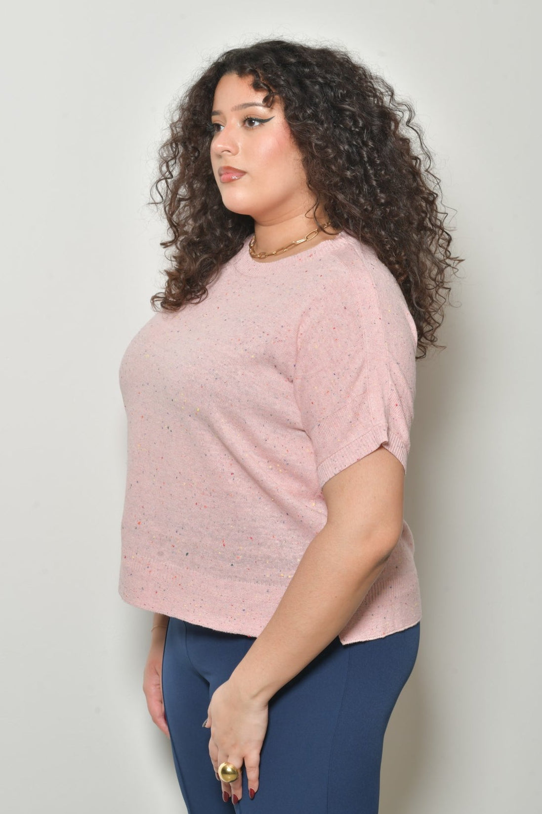 T-shirt laine PALOMA maille fine col rond - Grande taille 44-58