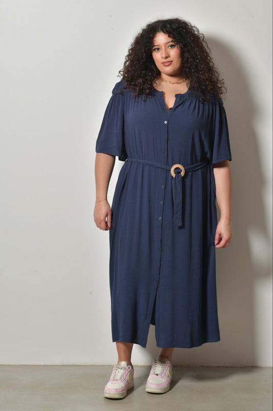 Robe longue ZENITH élégante structurée - Grande taille 44-58