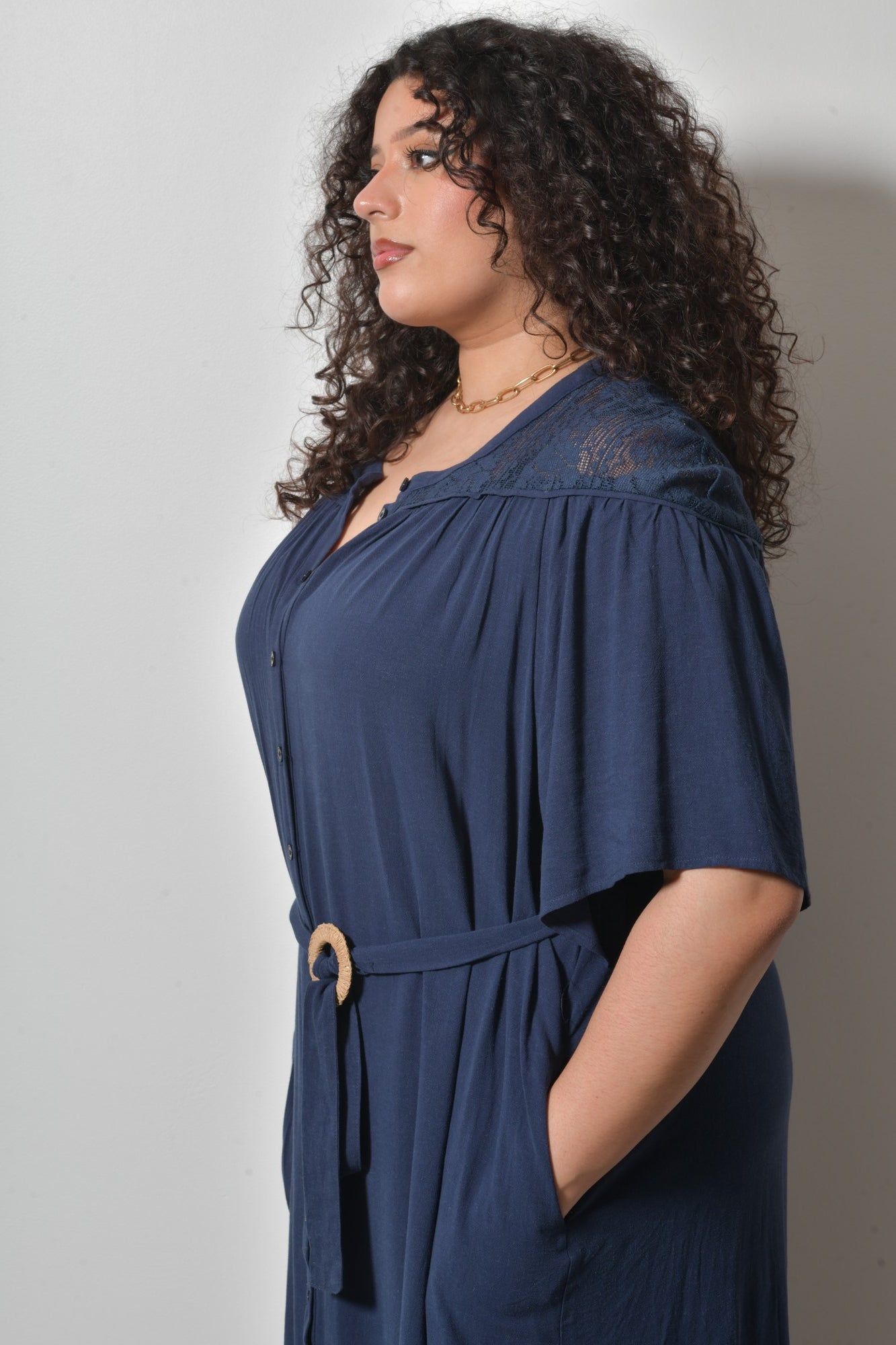 Robe longue ZENITH élégante structurée - Grande taille 44-58