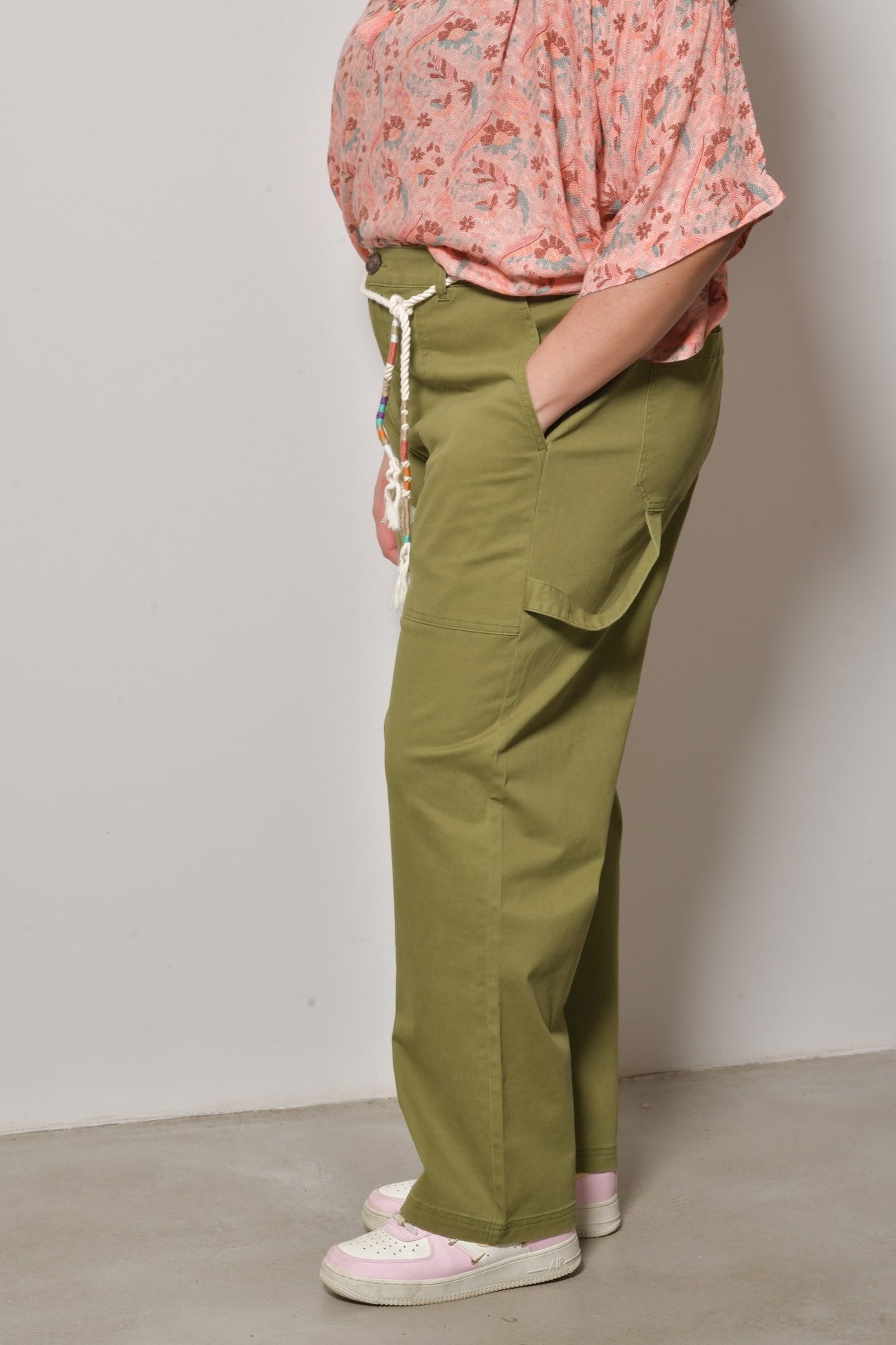 Pantalon BLOOM coton stretch taille haute - Grande taille 44-58