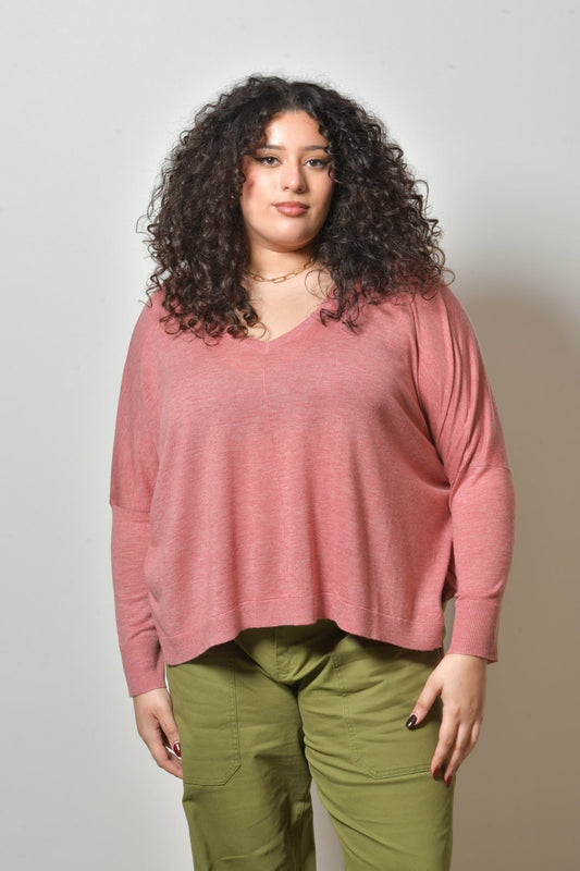 Pull LIGEA col V maille fine - Grande taille 44-58