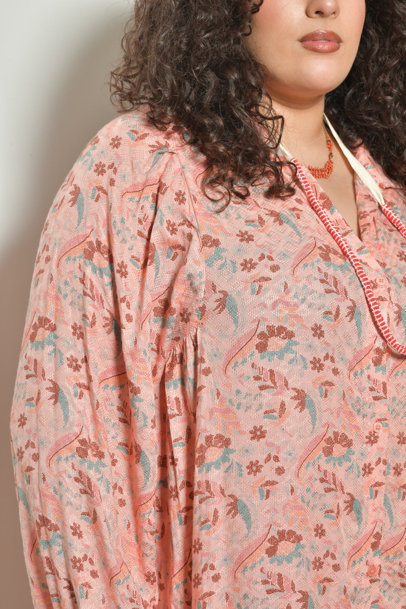 Robe chemise midi AMOR fluide bohème - Grande taille 44-58