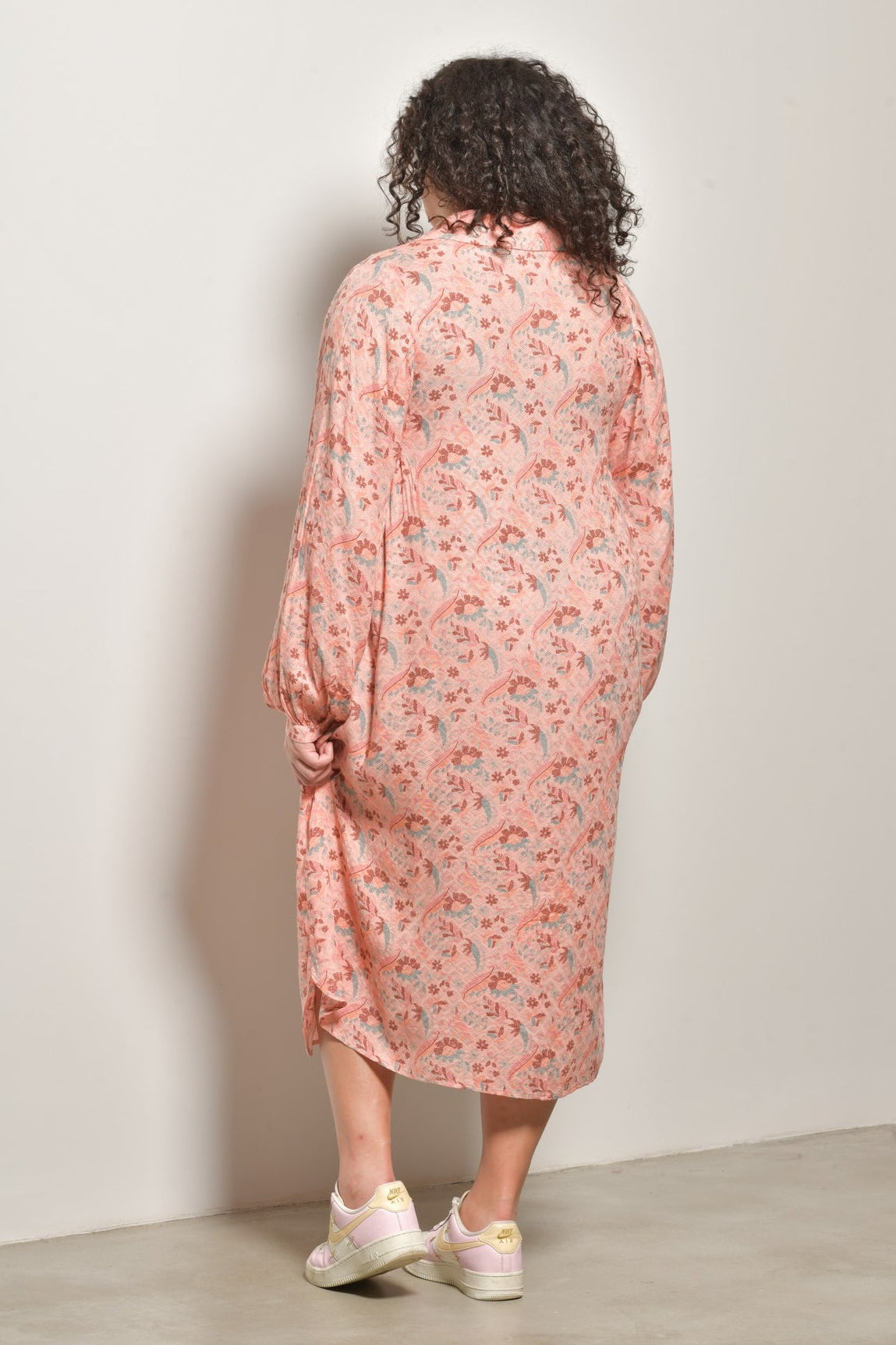 Robe chemise midi AMOR fluide bohème - Grande taille 44-58
