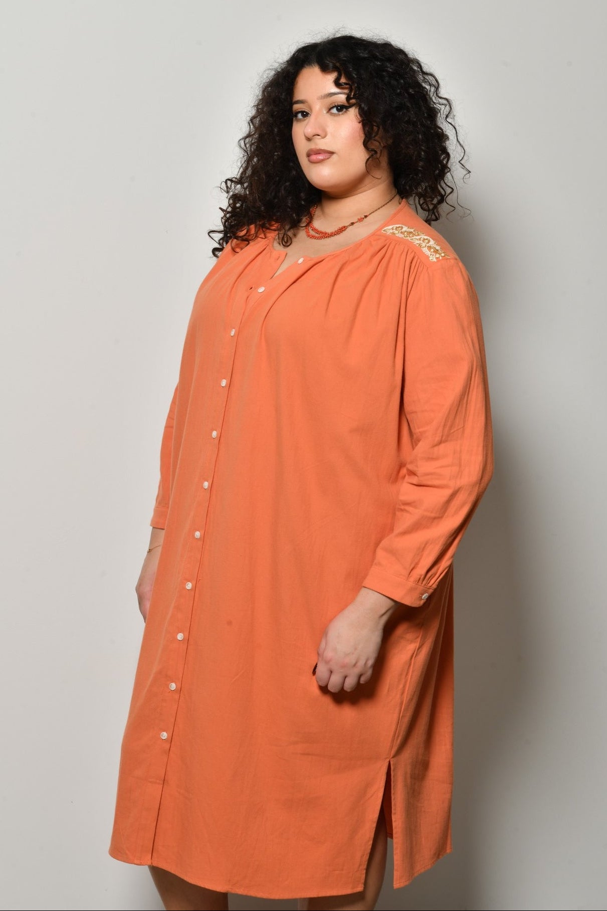 Robe midi EDEN bohème élégante - Grande taille 44-58