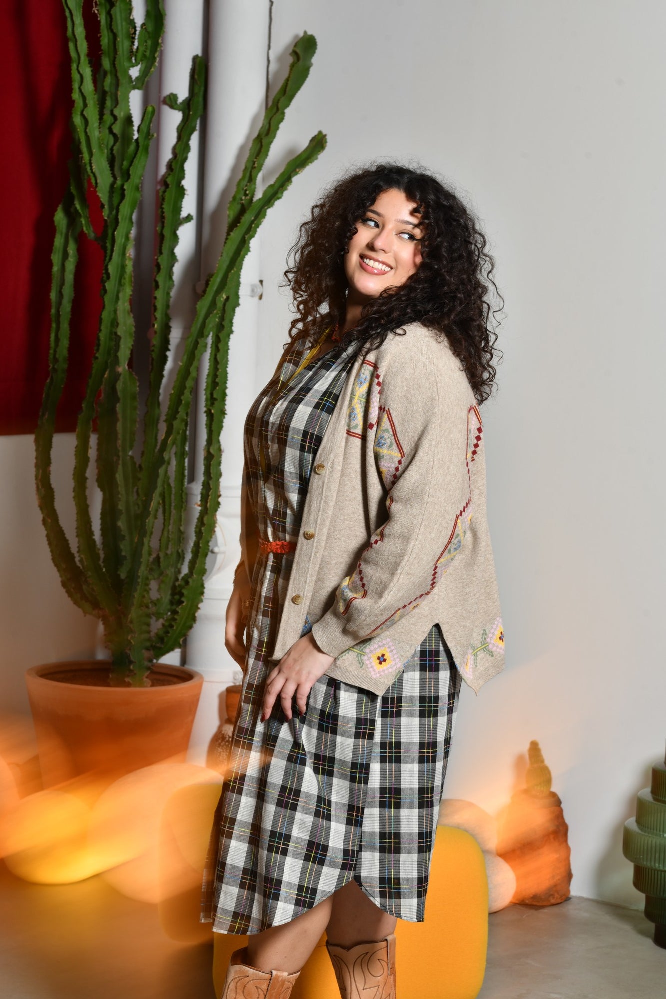 Cardigan LANA maille fine à motifs - Grande taille 44-58