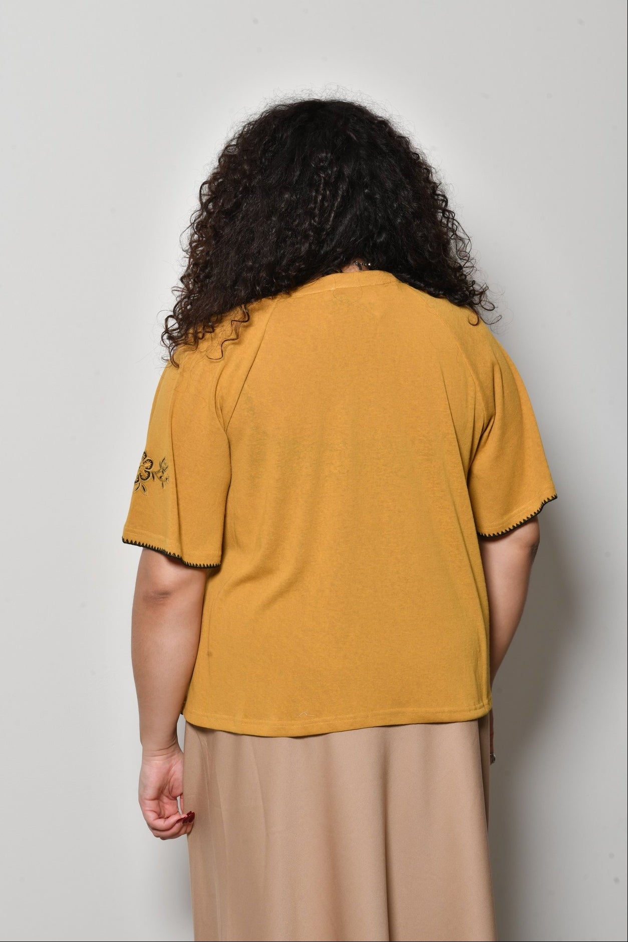 T-shirt NYMPHE brodé coton coupe droite - Grande taille 44-58